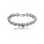 Pulseira cravejada coração de zircônia cristal com detalhe esmeralda banho de ródio branco - Imagem 1