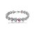 Pulseira cravejada coração de zircônia cristal com detalhe pink banho de ródio branco - Imagem 1
