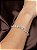 Pulseira cravejada coração de zircônia cristal com detalhe pink banho de ródio branco - Imagem 2