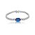 Pulseira riviera cravejada de zircônia cristal com detalhe zircônia safira banho de ródio branco - Imagem 1