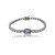 Pulseira riviera cravejada de zircônia cristal com detalhe zircônia tanzanita banho de ródio branco - Imagem 1