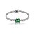 Pulseira riviera cravejada de zircônia cristal com detalhe zircônia esmeralda banho de ródio branco - Imagem 1