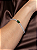 Pulseira riviera cravejada de zircônia cristal com detalhe zircônia esmeralda banho de ródio branco - Imagem 2