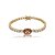 Pulseira riviera cravejada de zircônia cristal com detalhe zircônia granada banho de ouro 18k - Imagem 1