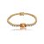 Pulseira riviera cravejada de zircônia cristal com detalhe zircônia citrino banho de ouro 18k - Imagem 1