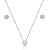 Conjunto de brinco e colar cravejado de zircônia cristal banho de ródio branco - Imagem 1