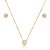 Conjunto de brinco e colar cravejado de zircônia cristal banho de ouro 18k - Imagem 1