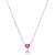 Colar com pingente cravejado de coração zircônia pink de banho em ródio branco - Imagem 1