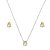 Conjunto de brinco e colar gota cravejado de zircônia yellow fancy banho de ródio branco - Imagem 1
