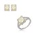 Conjunto de brinco e anel cravejado de zircônia yellow fancy banho em ródio branco - Imagem 1