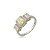 Anel cravejado de zircônia yellow fancy banho em ródio branco - Imagem 1
