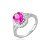 Anel cravejado de zircônia pink banho em ródio branco - Imagem 1