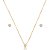 Conjunto de brinco e colar cravejado de zircônia cristal banho de Ouro 18k - Imagem 1