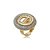 Anel luxo regulável cravejado de zircônia cristal com caneta de ródio branco banho em ouro 18k - Imagem 1