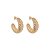 Brinco de argola liso banho em ouro 18k - Imagem 1