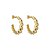 Brinco de argola liso banho em ouro 18k - Imagem 1