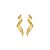 Brinco dourado liso banho em ouro 18k - Imagem 1
