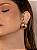 Brinco liso acetinado banho em ouro 18K - Imagem 2