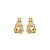 Brinco liso acetinado banho em ouro 18K - Imagem 1