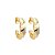 Brinco de argola cravejado de zircônia cristal banho em ouro 18k - Imagem 1