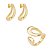 Conjunto de brinco e anel liso banho em ouro 18k - Imagem 1