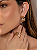 Conjunto de brinco e anel cravejado de zircônia cristal banho em ouro 18k - Imagem 4