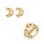 Conjunto de brinco e anel cravejado de zircônia cristal banho em ouro 18k - Imagem 1