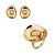 Conjunto de brinco e anel cravejado de zircônia citrino banho em ouro 18k - Imagem 1