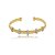 Bracelete com detalhe cravejado de zircônia cristal banho em ouro 18k - Imagem 1