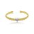 Bracelete coração com detalhe cravejado de zircônia cristal banho em ouro 18k - Imagem 1
