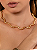 Colar de aro dourado liso acetinado banho em ouro 18k - Imagem 3