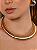 Colar de aro dourado liso acetinado banho em ouro 18k - Imagem 3
