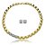 Conjunto de brinco e colar cravejado de zircônia cristal banho em ouro 18k - Imagem 1
