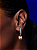 Conjunto de brinco e colar acetinado cravejado de zircônia cristal banho em ouro 18k - Imagem 3