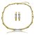 Conjunto de brinco e colar cravejado de zircônia cristal banho em ouro 18k - Imagem 1