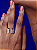 Conjunto de brinco e anel cravejado de zircônia cristal banho em ouro 18k - Imagem 3