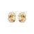 Brinco dourado liso banho em ouro 18k - Imagem 1
