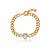 Pulseira de coração dourada lisa banho em ouro 18k - Imagem 1