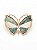 Broche de borboleta cravejado de zircônia cristal e madre pérola banho em ouro 18k - Imagem 1