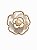 Broche de flor cravejado de zircônia cristal e madre pérola banho em ouro 18k - Imagem 1