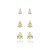 Brinco de trio gota cravejado de zircônia yellow fancy banho em ródio branco - Imagem 1