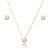 Conjunto de brinco e colar cravejado de zircônia 5A cristal banho em ouro 18k - Imagem 1