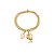 Pulseira de coração dupla lisa banho em ouro 18k - Imagem 1