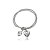 Pulseira de coração dupla lisa banho em ródio branco - Imagem 1
