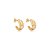 Brinco de argola dourado liso banho em ouro 18k - Imagem 1