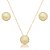 Conjunto de brinco e colar liso escovado banho em Ouro 18k - Imagem 1