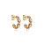 Brinco de argola cravejado de zircônia cristal banho em ouro 18k - Imagem 1