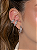 Dupla de piercing fake cravejado de zircônia cristal banho em Ródio branco - Imagem 2