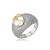 Anel cravejado de zircônia yellow fancy banho em ródio branco - Imagem 1