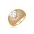 Anel de coração cravejado de zircônia cristal banho em ouro 18k - Imagem 1